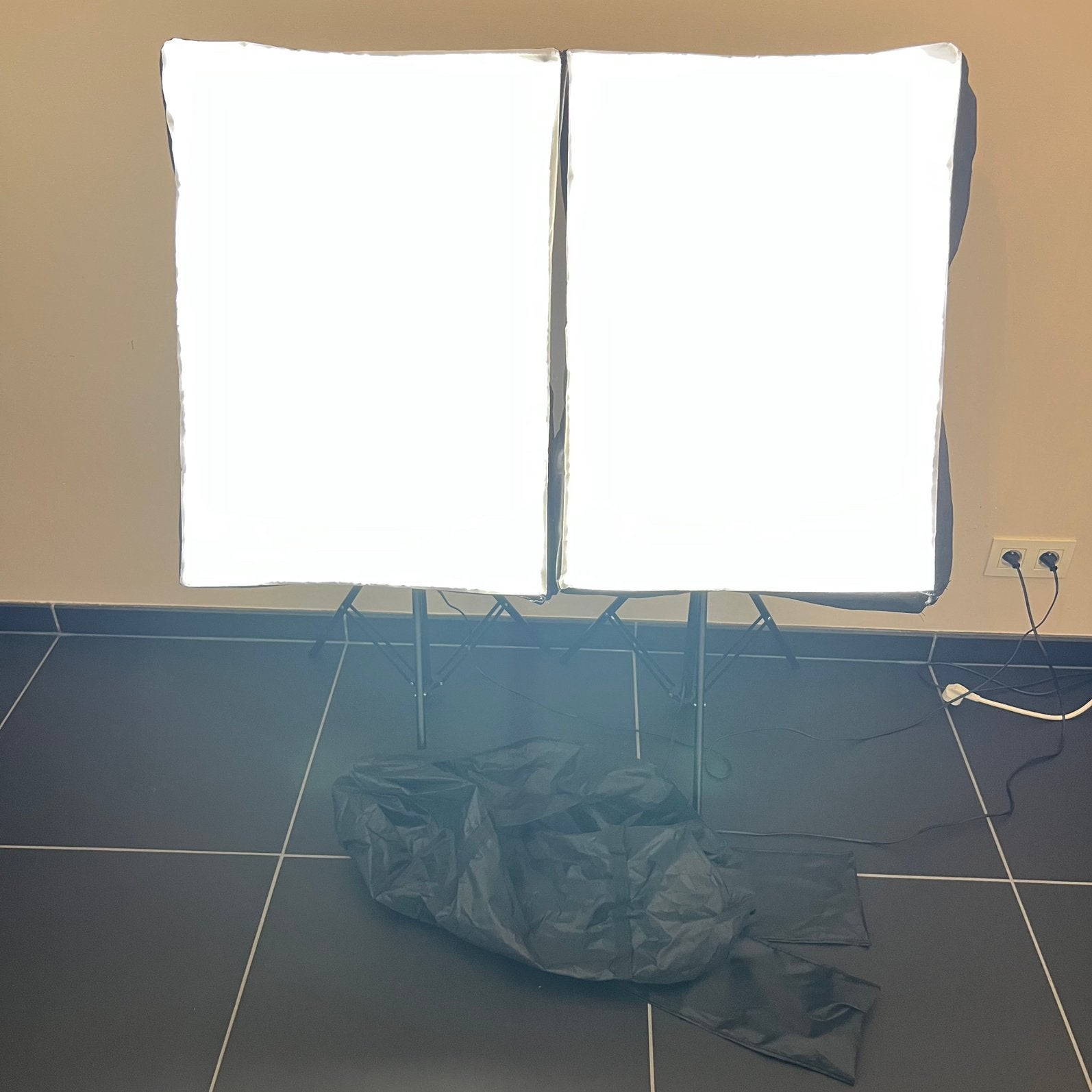 Studioverlichting set met 2 softboxen + draagtas, Audio, Tv en Foto, Fotografie | Fotostudio en Toebehoren, Zo goed als nieuw