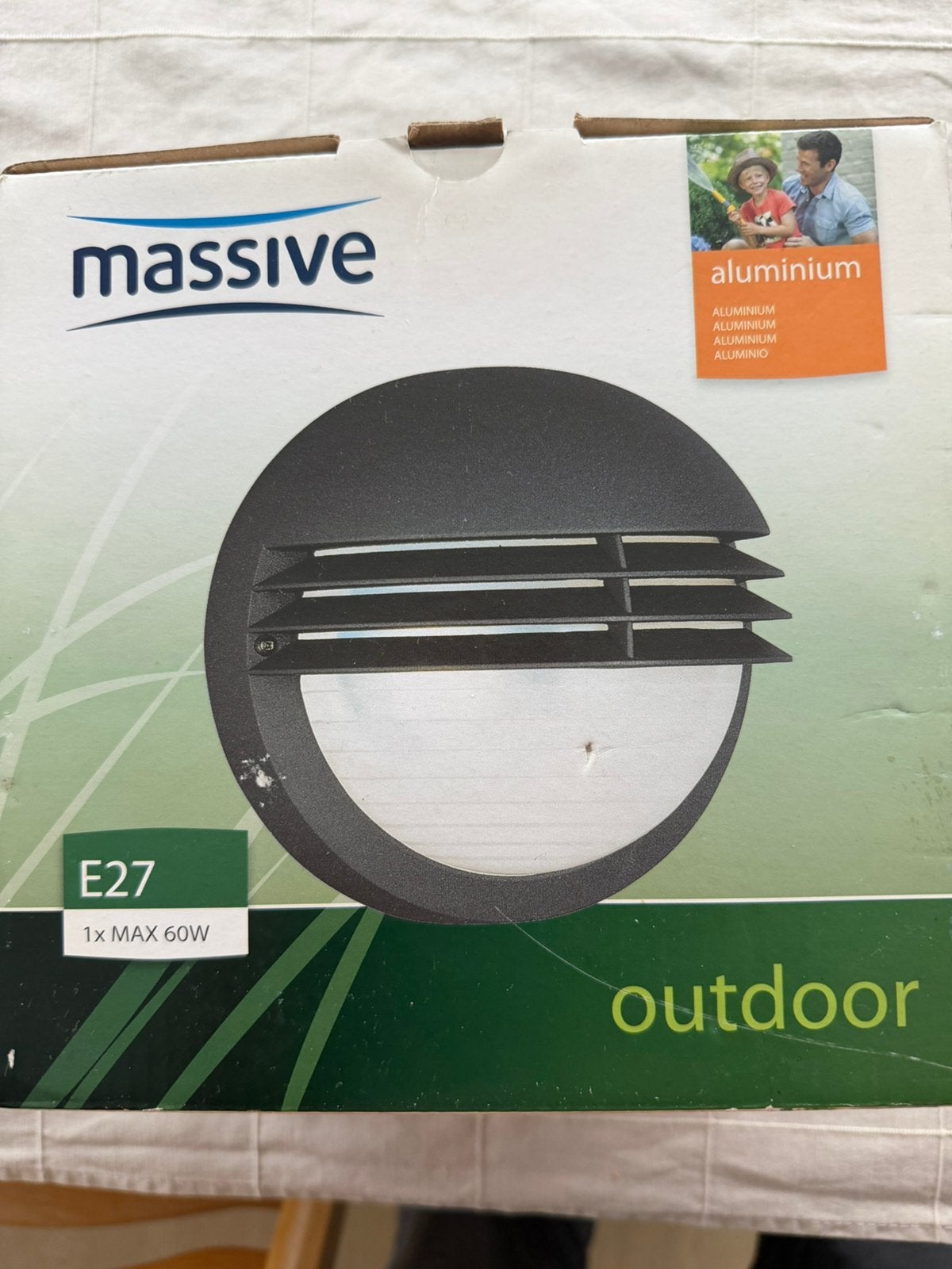 Philips Massive aluminium buiten wandlamp Boston, Ophalen, Nieuw, Aluminium, Wandlamp