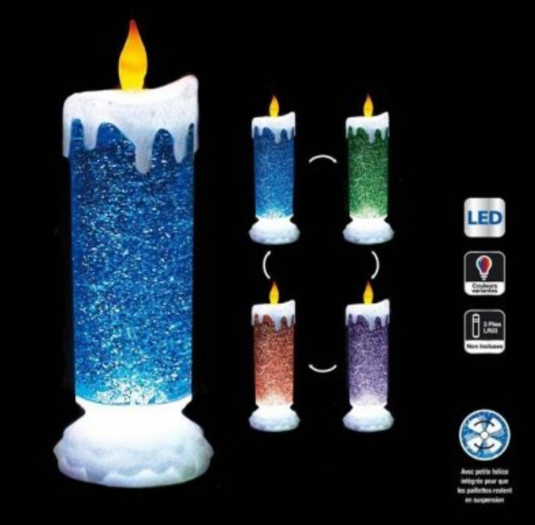 NIEUWE LED CANDELA MET GLITTER, Meerkleurig, Overige merken, Nieuw, Ophalen of Verzenden