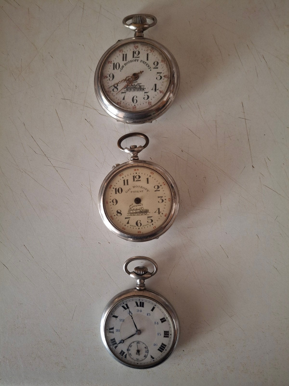 Roskopf horloges 2x plus 1 onbekend, Ophalen, Onbekend