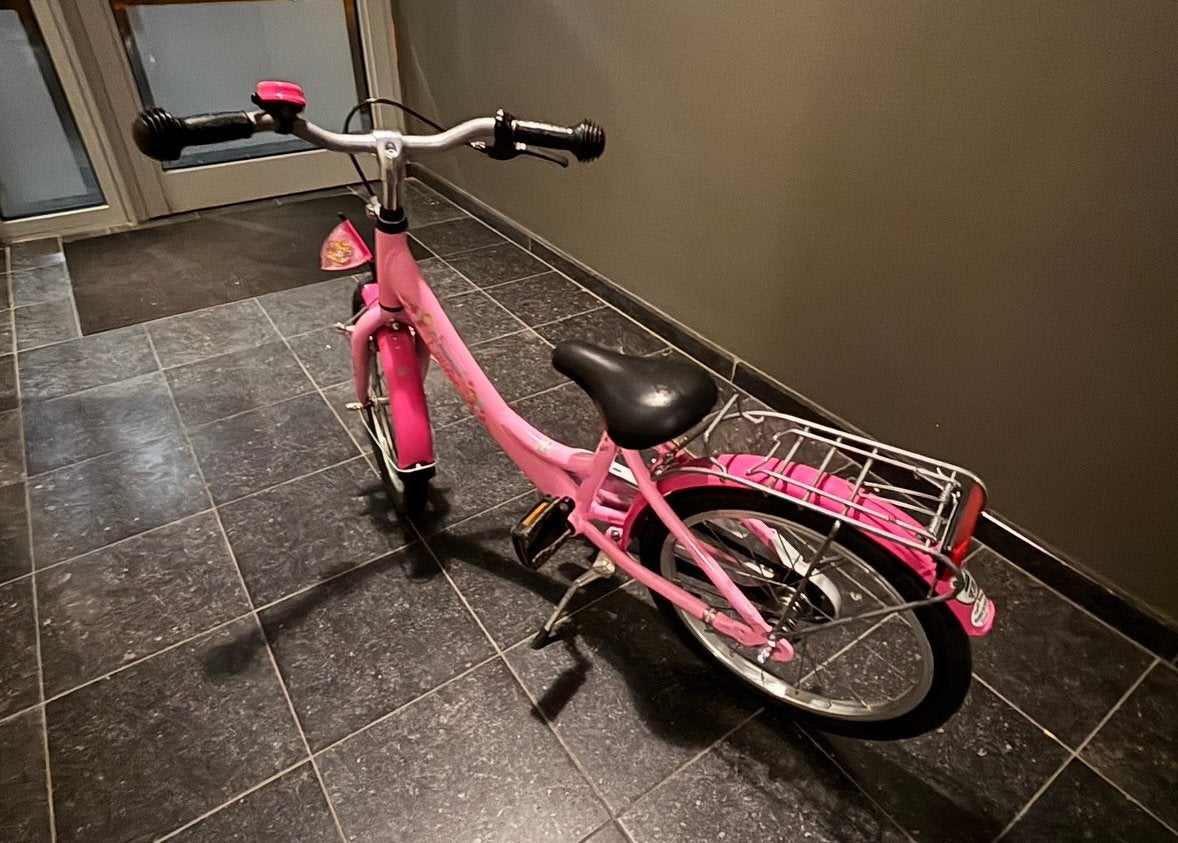 Kinderfiets 16 inch, merk puky, frame aluminium, kleur roze, Ophalen, Zo goed als nieuw