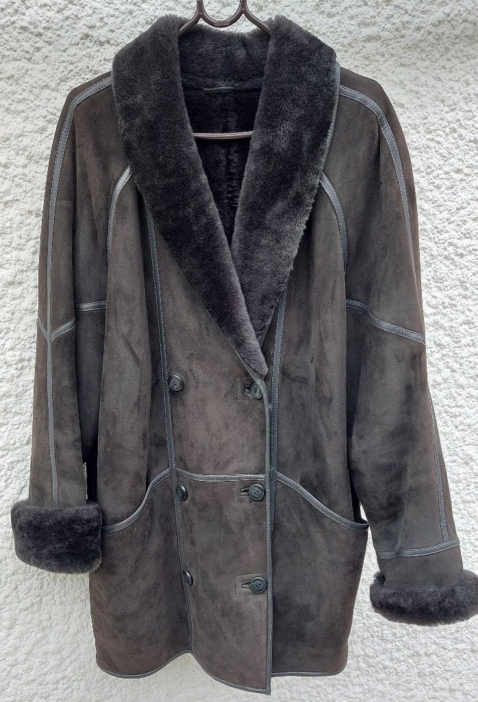 Veste femme en mouton retourné extérieur daim, Enlèvement ou Envoi, Comme neuf, Taille 42/44 (L)