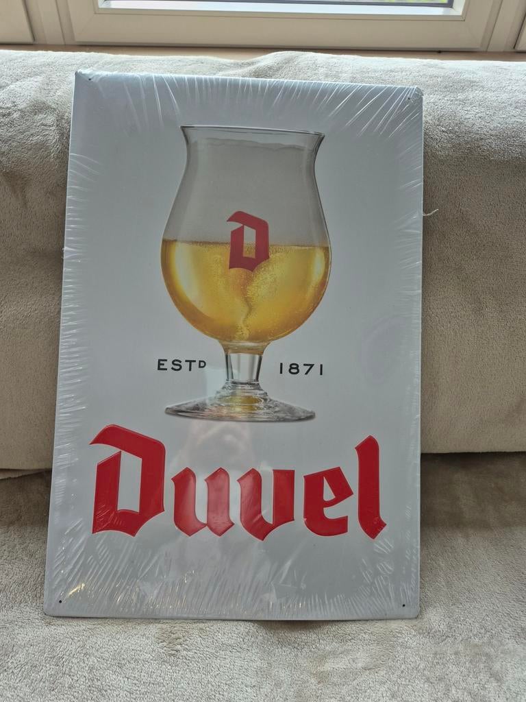 Duvel metalen reclame bord, Verzamelen, Biermerken, Ophalen of Verzenden, Duvel