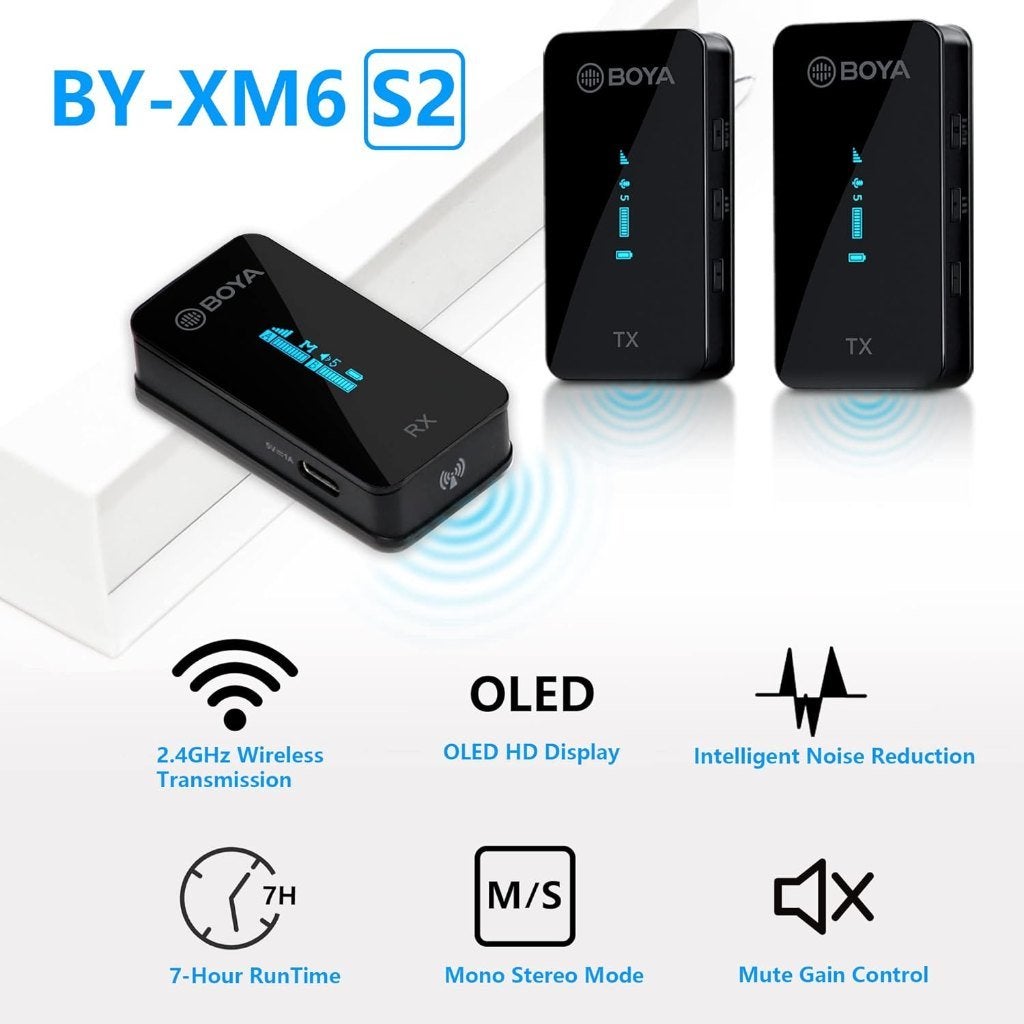 BOYA BY-XM6-S2 - Microfoonset, Muziek en Instrumenten, Microfoons, Nieuw, Studiomicrofoon, Draadloos, Ophalen of Verzenden