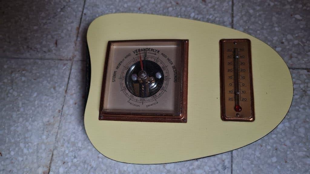 Baromètre vintage avec thermomètre, Antiquités & Art, Enlèvement ou Envoi