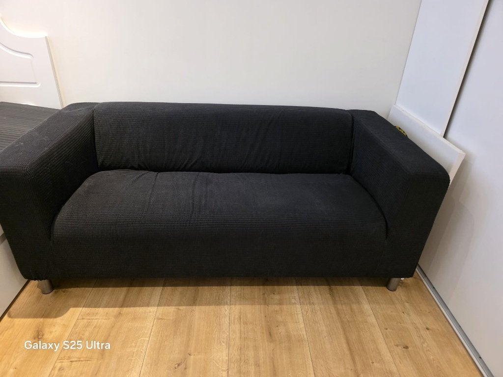 2 Zitbank ikea zwart, Ophalen, 150 tot 200 cm, Tweepersoons, 75 tot 100 cm