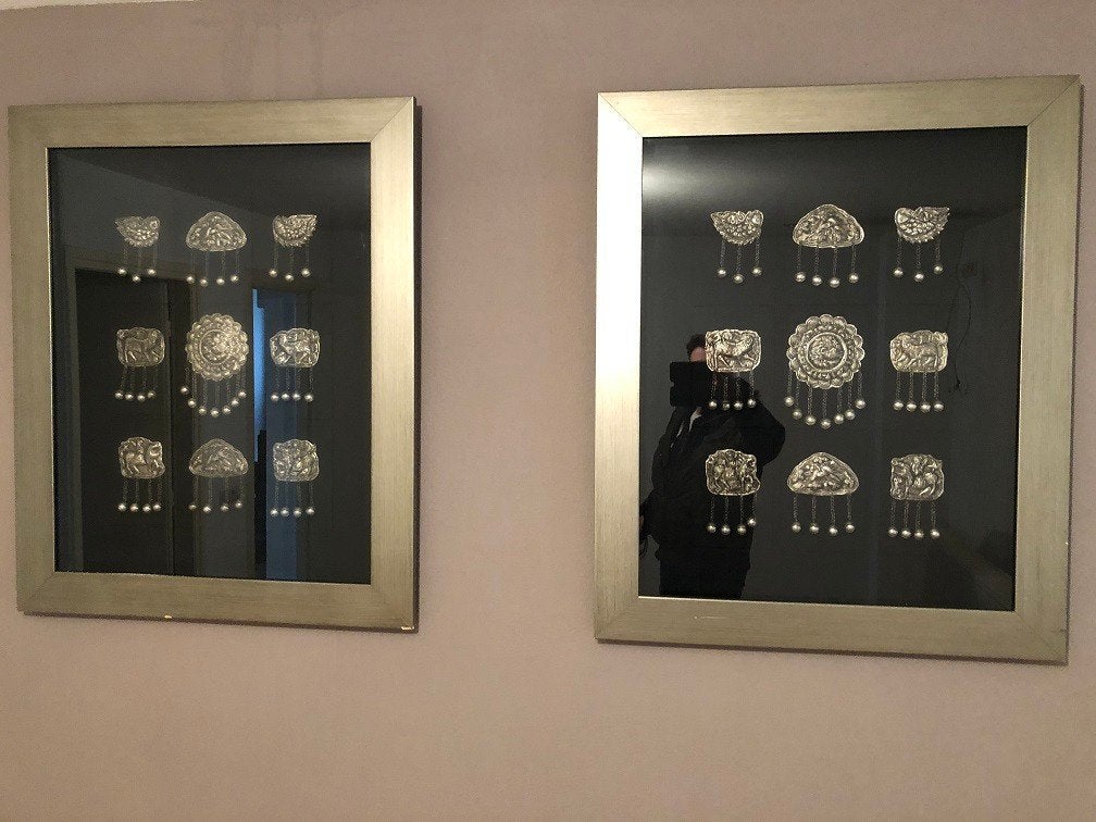 WANDDECORATIE SET SHOWCASE zilver Eichholtz WANDDISPLAY, Ophalen, Metaal, Gebruikt, Zilver