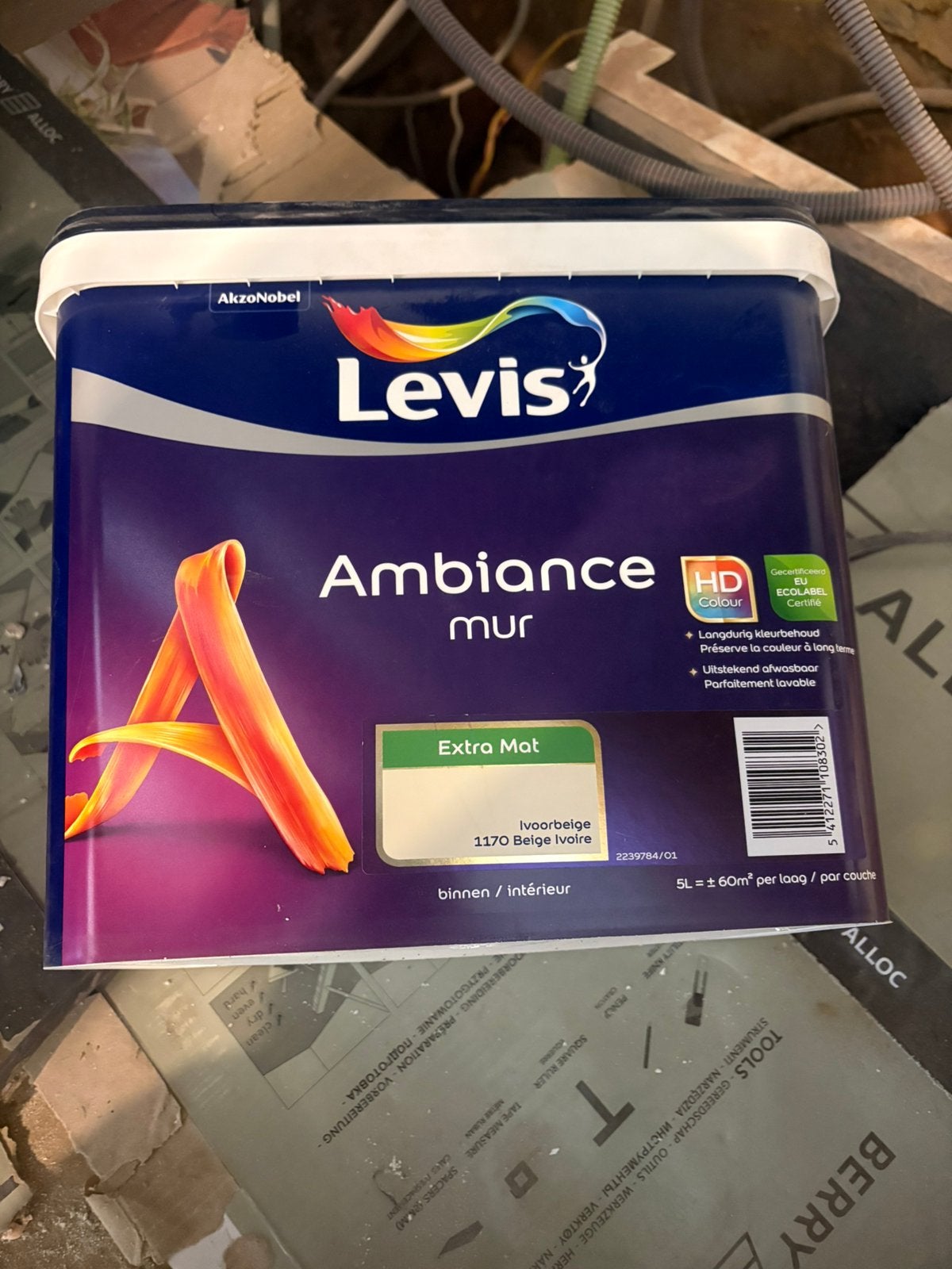 Levis Ambiance mur 5l, Ophalen, 5 tot 10 liter, Beige, Nieuw