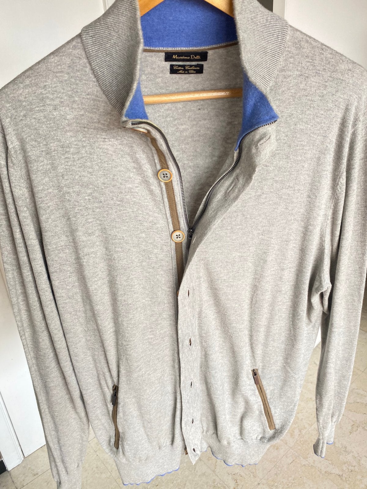 Massimo dutti heren vest trui, Verzenden, Zo goed als nieuw, Maat 52/54 (L), Blauw