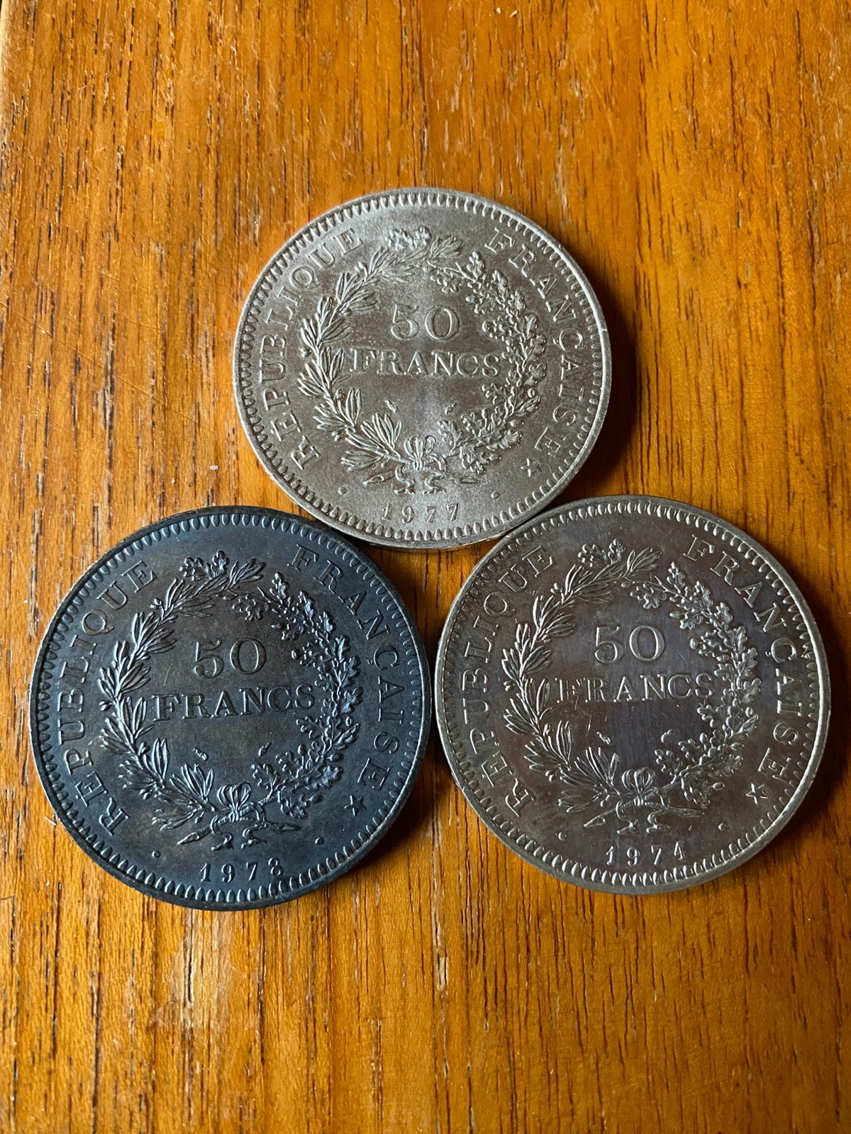 Lot 3 x 50 francs Hercule France argent, Enlèvement ou Envoi, Belgique, Argent