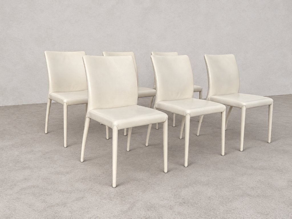 6x JORI Mikono Comfort eetkamerstoelen, Vitra leolux italia durlet Knoll cor ligne roset Cassina de sede, Leer, Ophalen of Verzenden