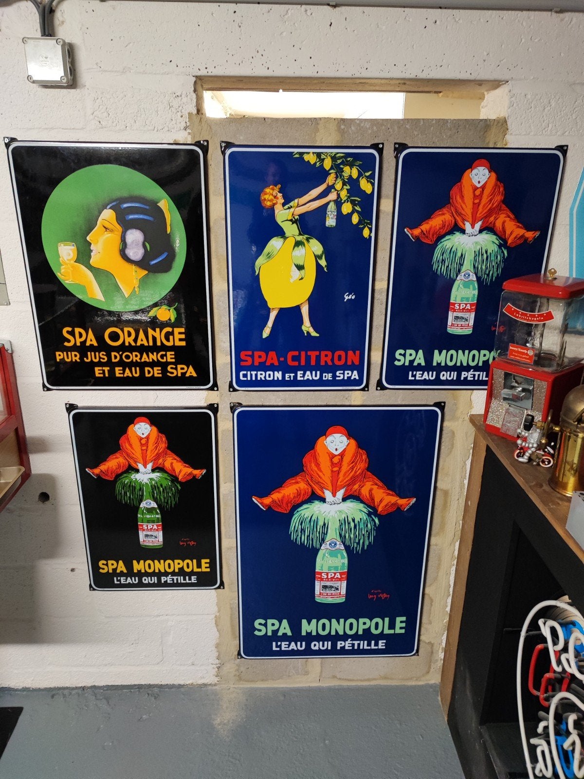 Emaille SPA-platen, Verzamelen, Ophalen of Verzenden, Zo goed als nieuw, Reclamebord