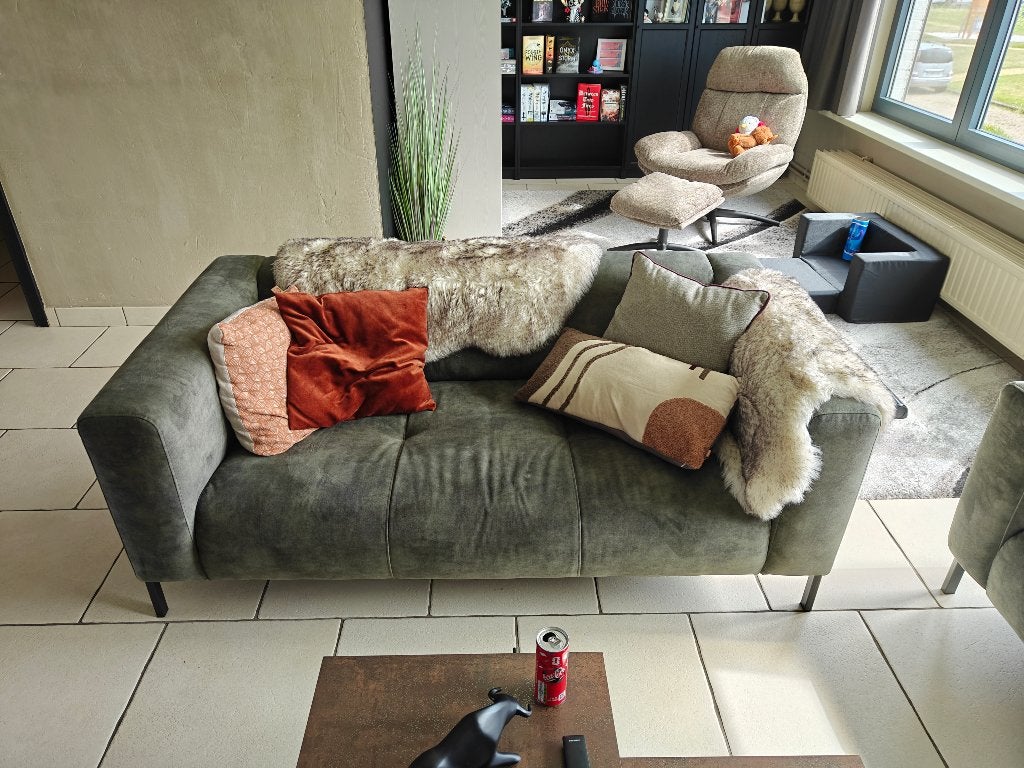 2zit canapé donkergroen, Maison & Meubles, Canapés | Salons, 75 à 100 cm, Comme neuf, Enlèvement, Deux personnes