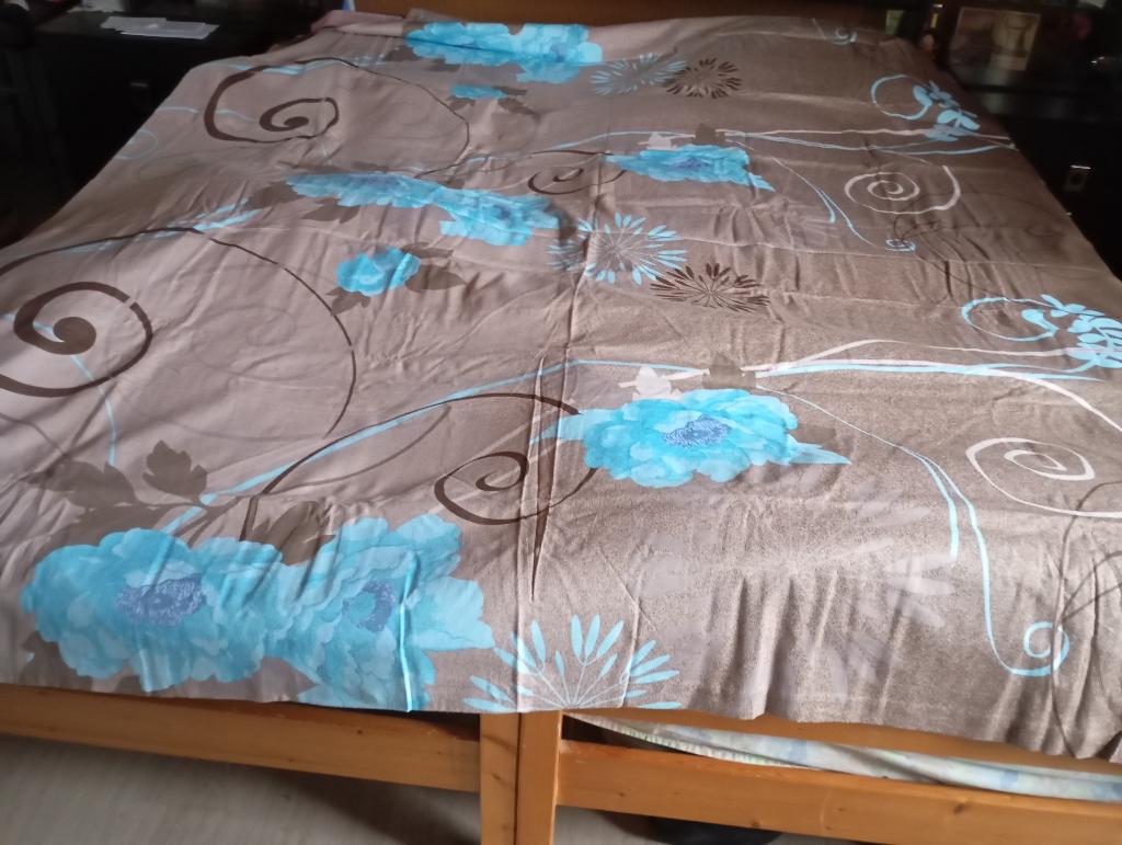Housse de couette 2m/2m et drap housse, Neuf, Enlèvement ou Envoi, Housse de couette, Brun