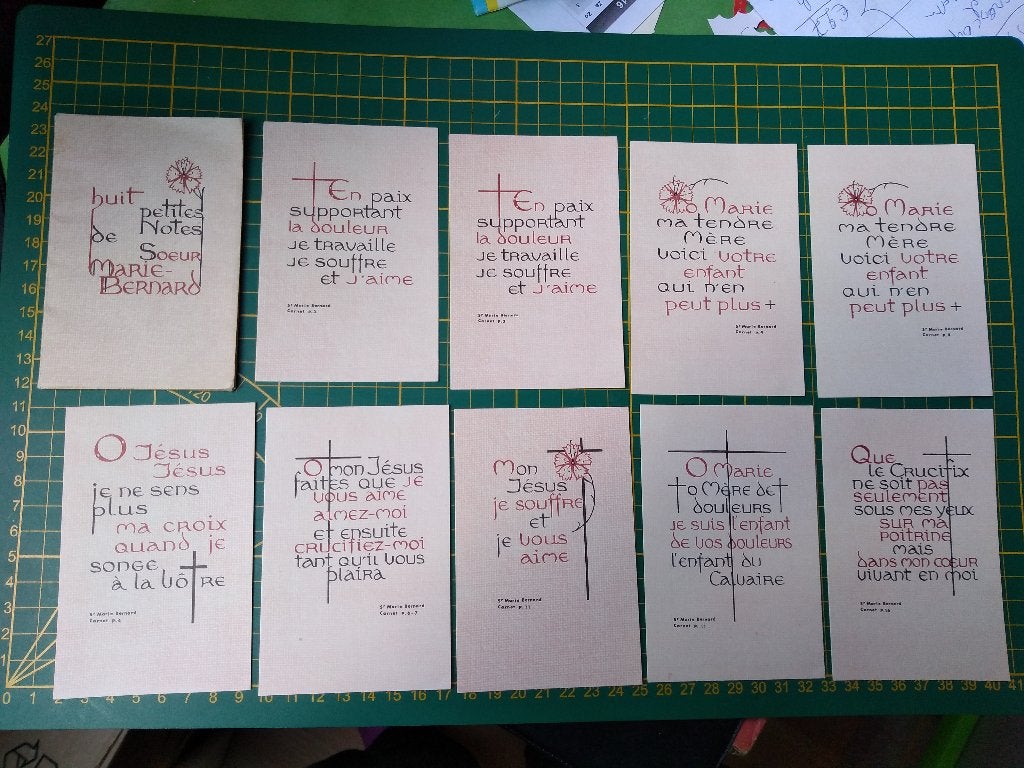 kaartjes mapje Jesus Paix crusifix Marie Bernard soeur gebed, Ophalen of Verzenden, Nieuw