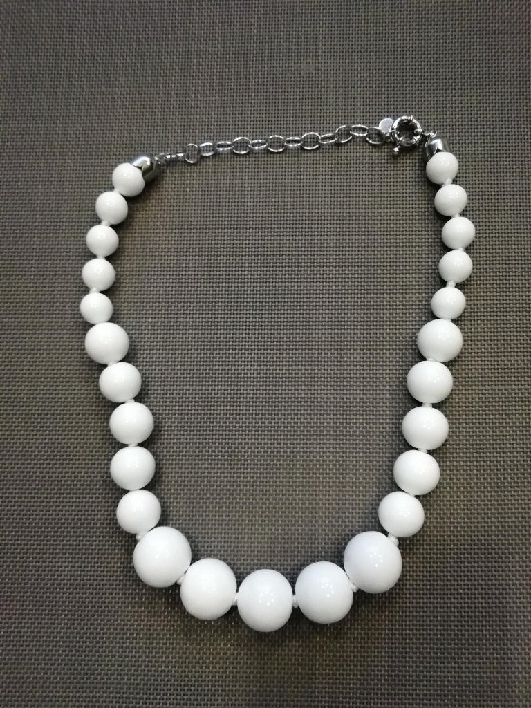 Halsketting dames, NIEUW wit, TiTTo, Bijoux, Sacs & Beauté, Colliers, Neuf, Blanc, Enlèvement ou Envoi