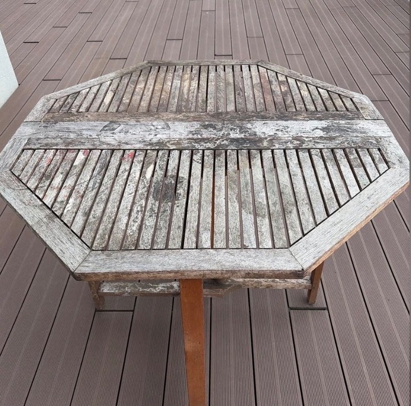 Table pur jardin ou terrasse, Jardin & Terrasse, Enlèvement, Utilisé, Rond, Bois