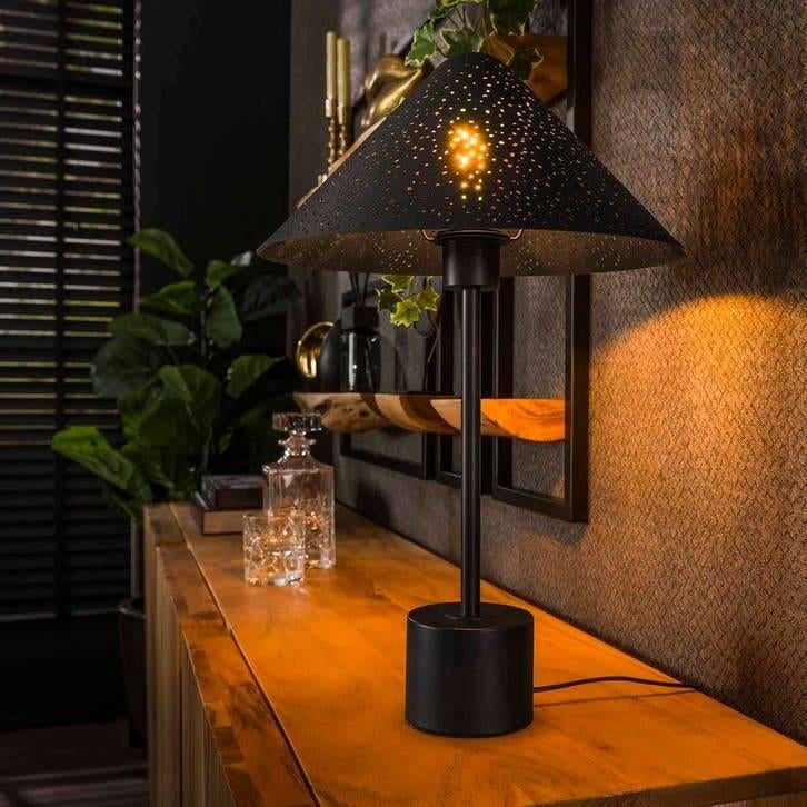Tafellamp Industriële Design Arch Mango Wood | Nieuw in 2026, Huis en Inrichting, Ophalen of Verzenden