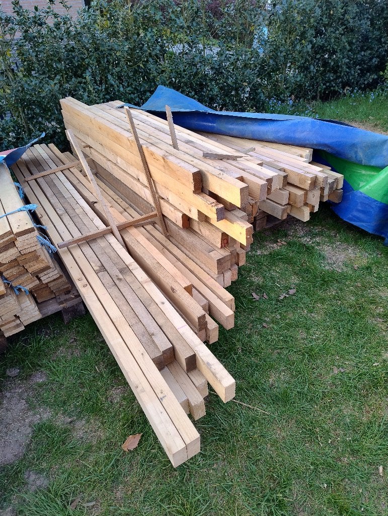 Houten balken en planken, Doe-het-zelf en Bouw, Hout en Planken, Ophalen, Gebruikt, Minder dan 25 mm, Plank