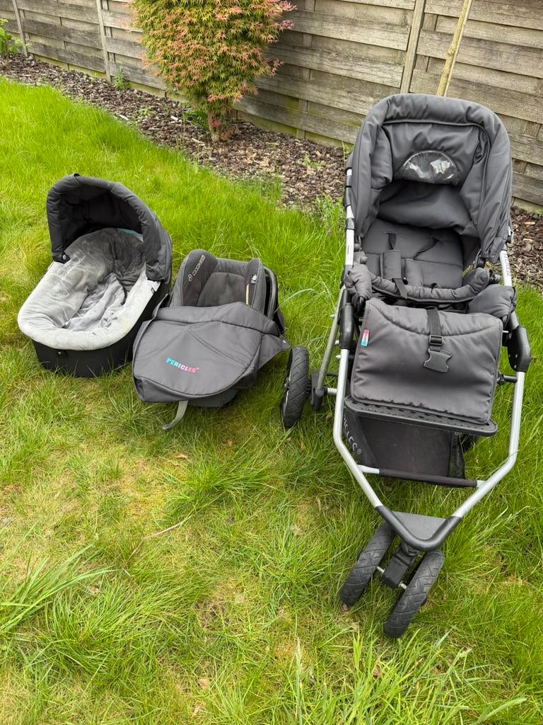 Pericles kinderwagen Trio-set met Isofix Auto Base, Gebruikt, Met autostoeltje, Ophalen, Kinderwagen
