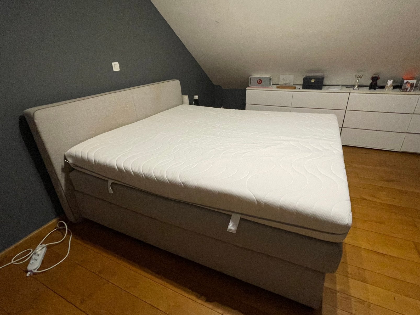 Boxspring bed, Ophalen, Tweepersoons, Zo goed als nieuw, 180 cm