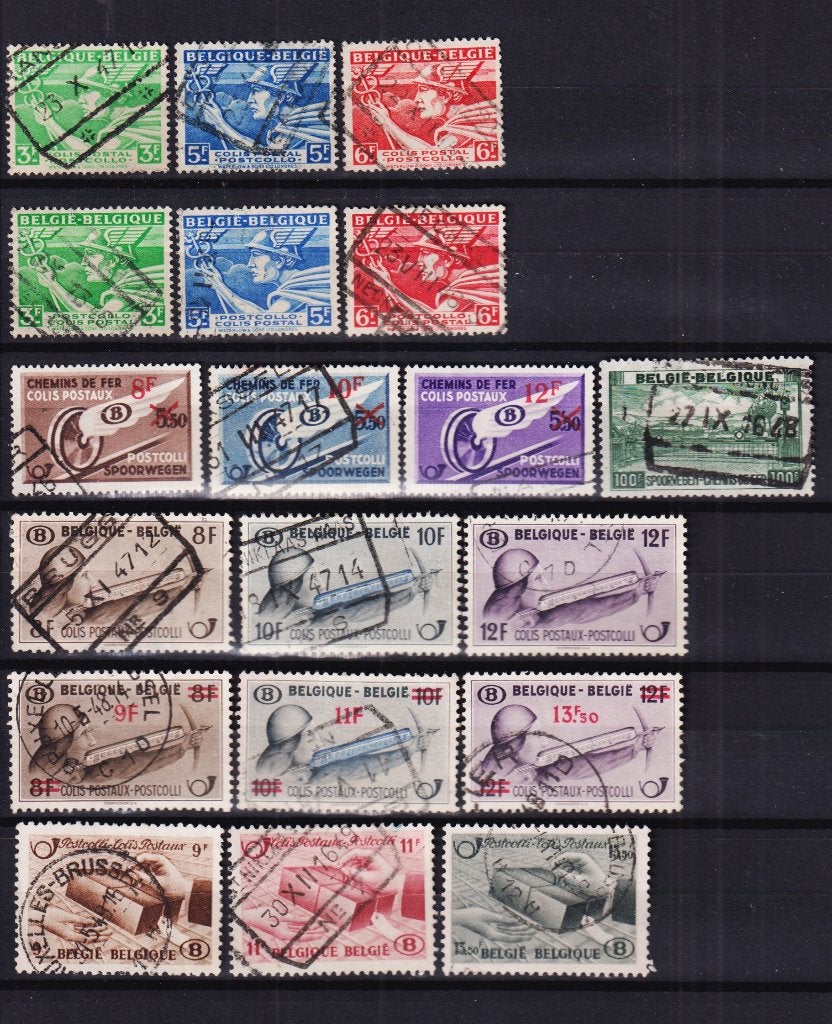 Belgique Timbres chemins de fer 1945-48 TR288-TR303 oblitéré, Envoi, Affranchi, Oblitéré