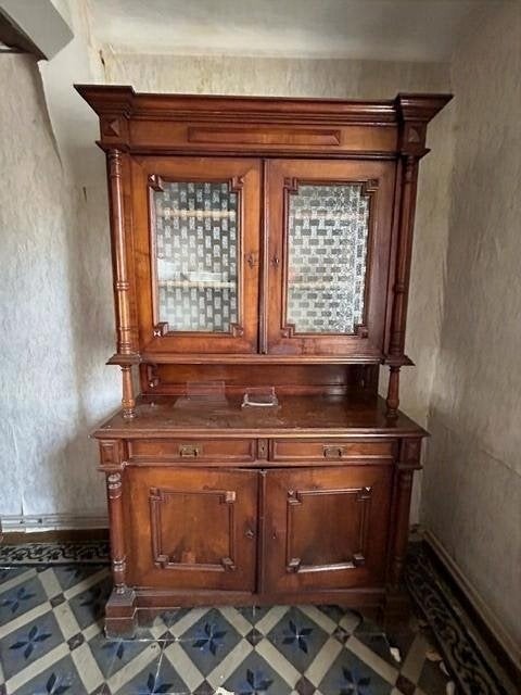 Antieke kersenhouten vitrinekast, Antiek en Kunst, Antiek | Meubels | Kasten, Ophalen