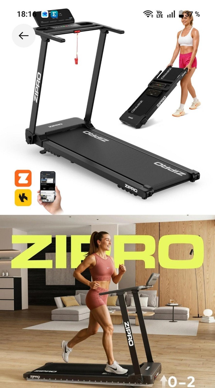 Tapis de course Zipro Forma, Sport en Fitness, Ophalen, Nieuw, Benen, Fitnessmat