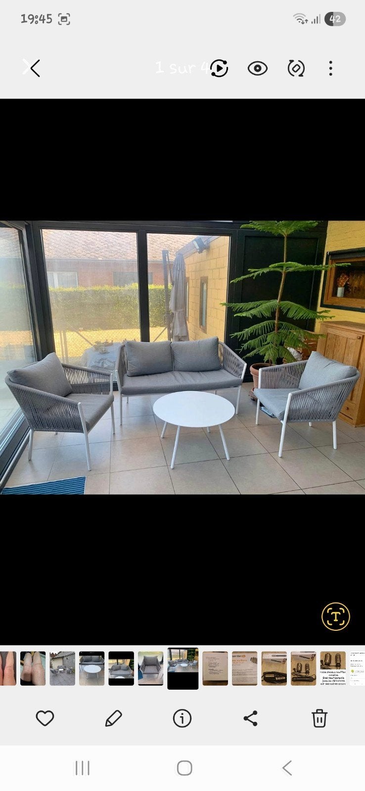 Salon de jardin, Enlèvement, 2 places