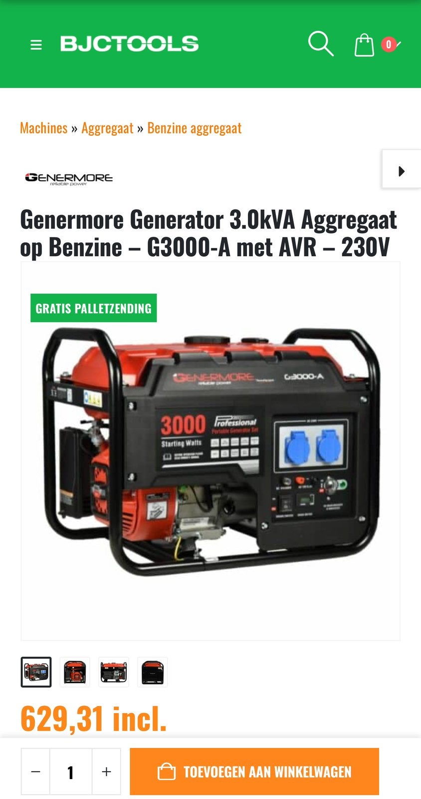 Générateur GENERMORE 3000, Articles professionnels, Enlèvement
