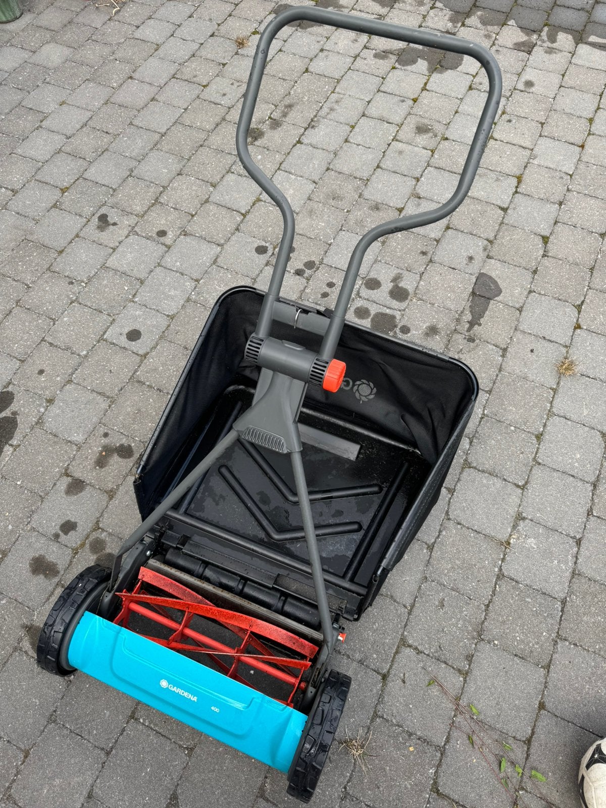 Gardena 400 handmaaier + grasopvangbak, Ophalen, Gebruikt, Handgrasmaaier