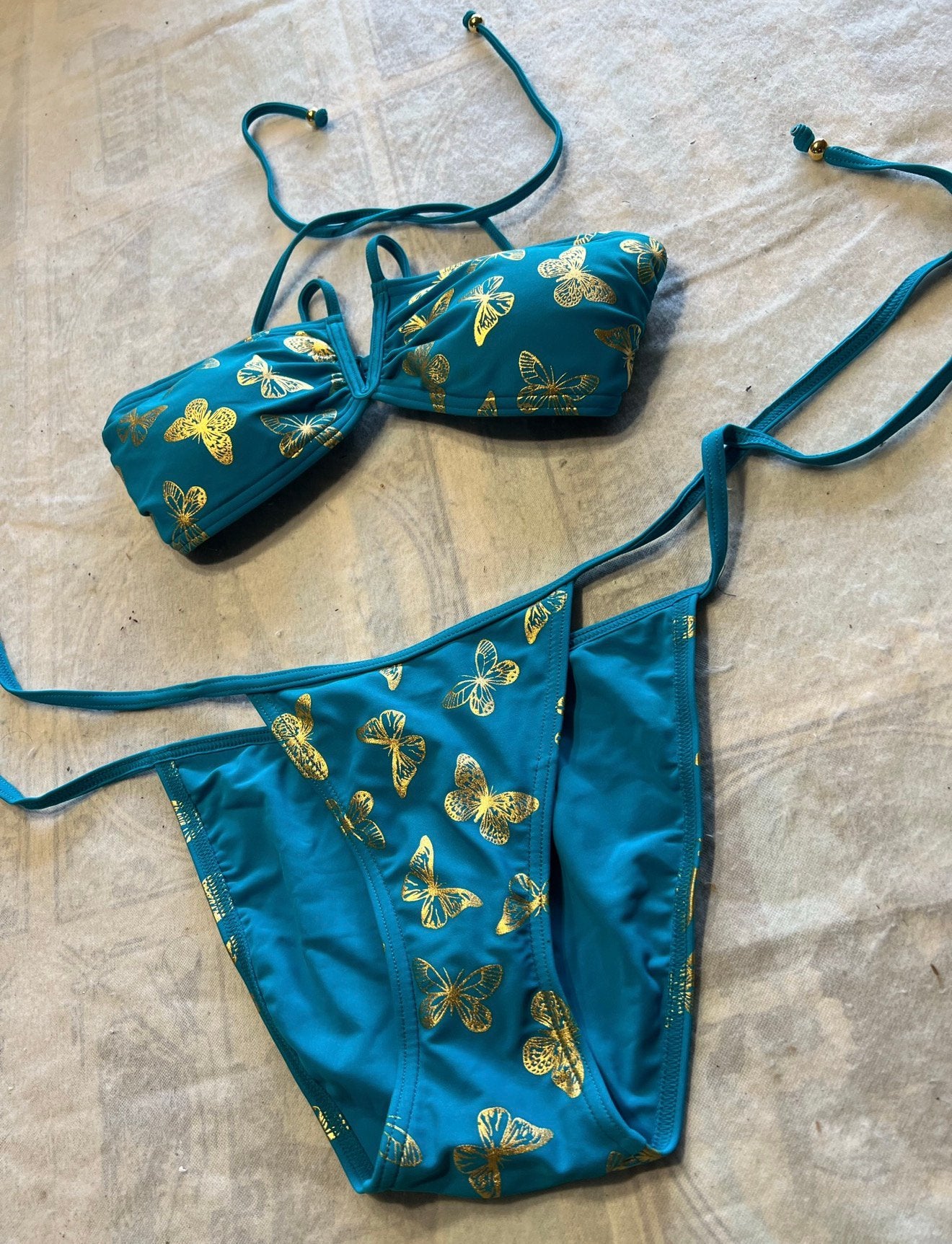 George Vlinders Butterfly Bikini "Blauw Goud" zwemmen Nieuw, Ophalen of Verzenden, Nieuw, Blauw, Bikini