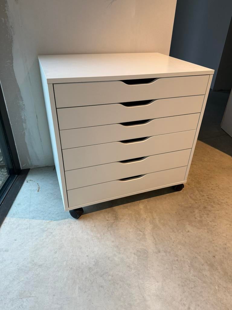 IKEA - Alex - witte ladeblok op wielen, Ophalen, Gebruikt, 5 laden of meer, 50 tot 100 cm