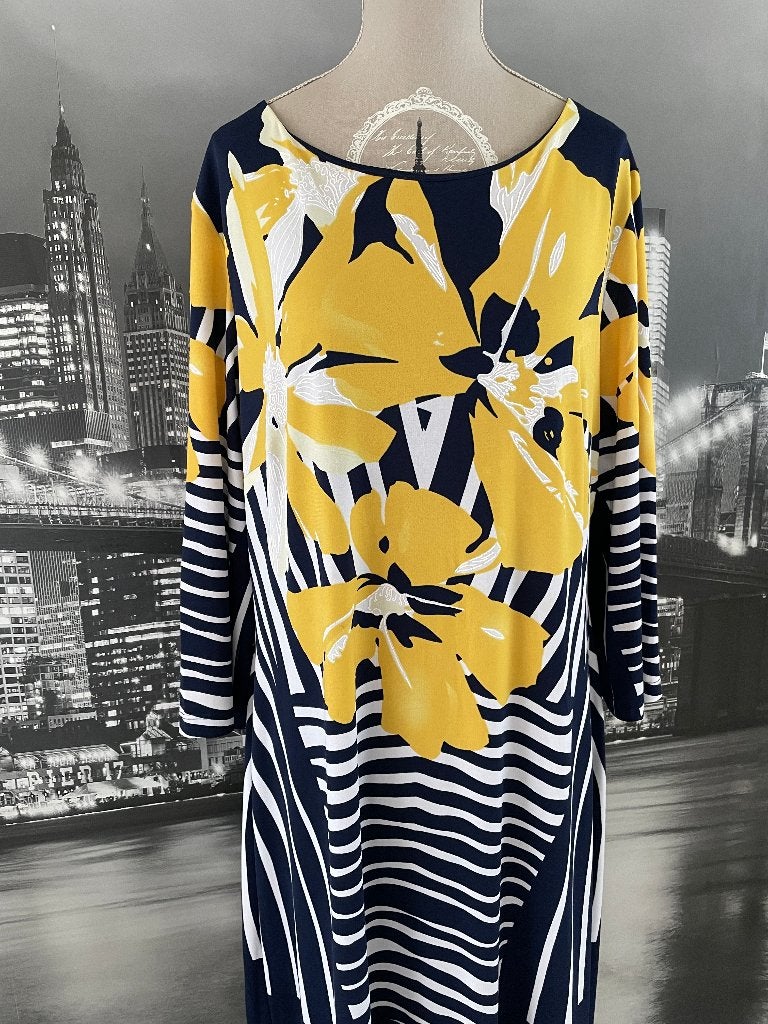prachtige jurk - merk Frank Lyman - 48/50, Kleding | Dames, Jurken, Verzenden, Geel, Maat 46/48 (XL) of groter, Zo goed als nieuw