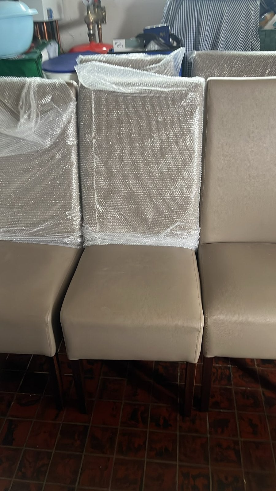 Hoge stoelen, Gris, Enlèvement, Cuir, Cinq, Six Chaises ou plus