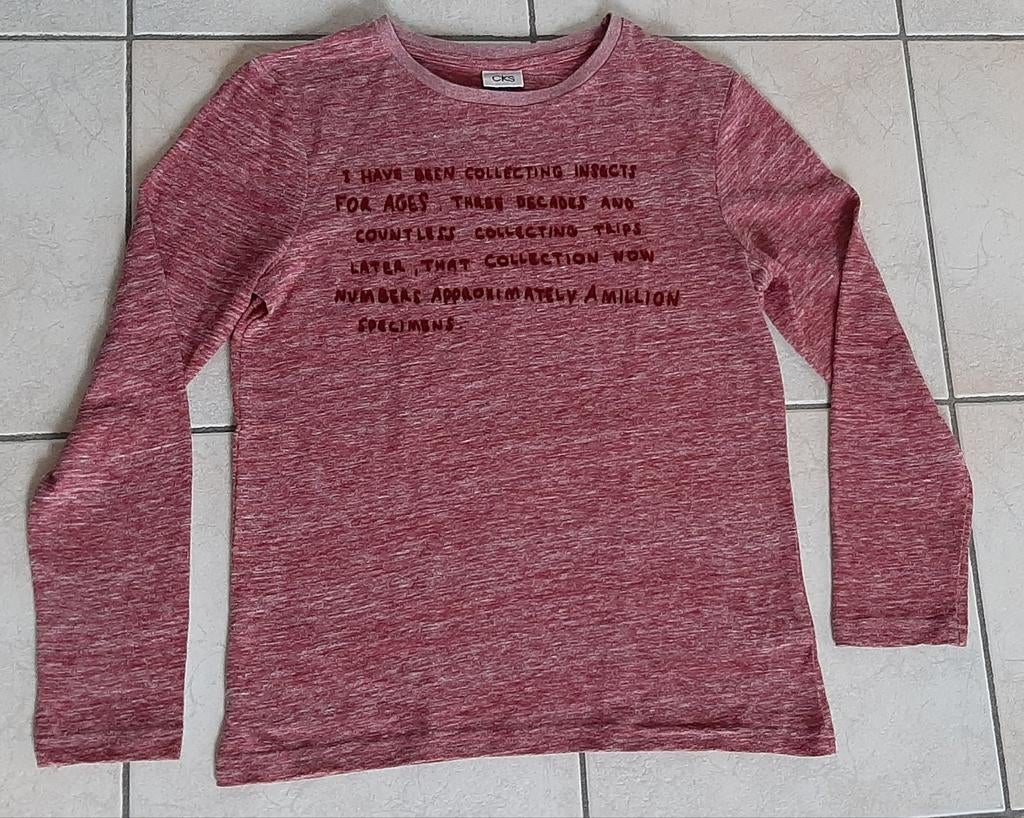 Rood-roze longsleeve maat 152 of 12 jaar CKS, Kinderen en Baby's, Kinderkleding | Maat 152, Cks, Ophalen of Verzenden, Zo goed als nieuw