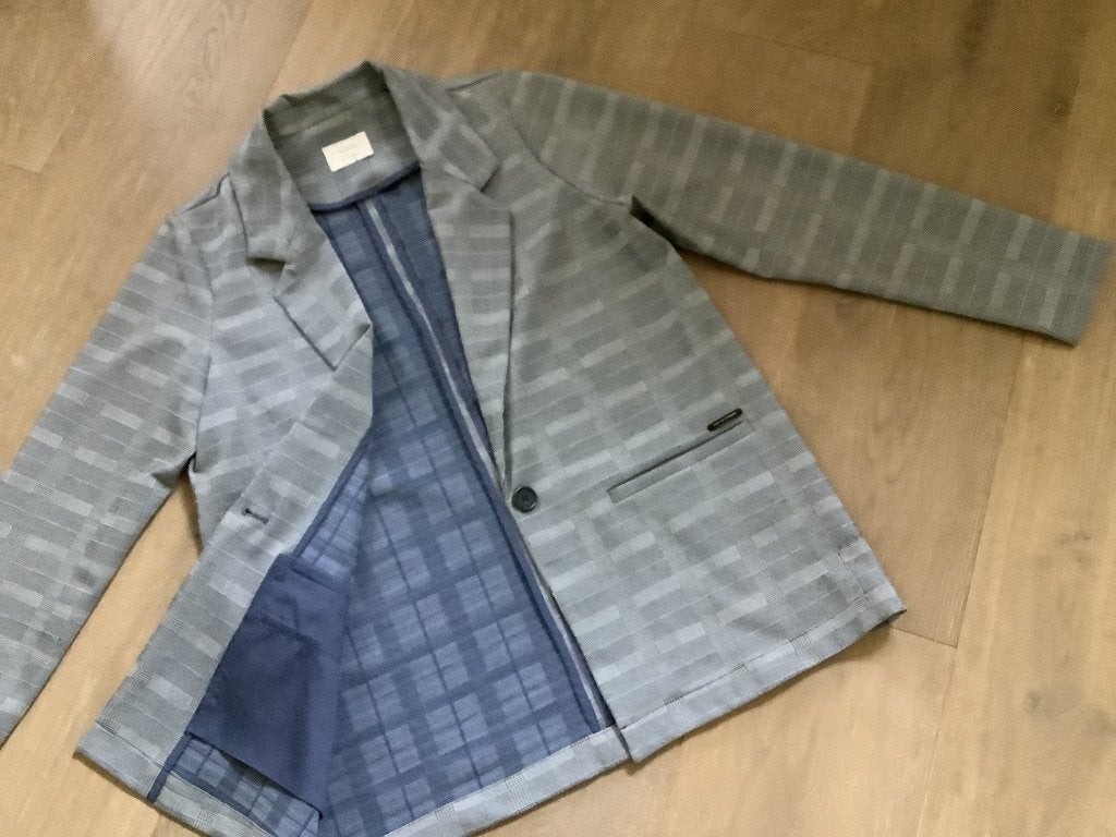 Grijs-blauwe vest GYMP als nieuw -M, Ophalen of Verzenden, Zo goed als nieuw, Grijs