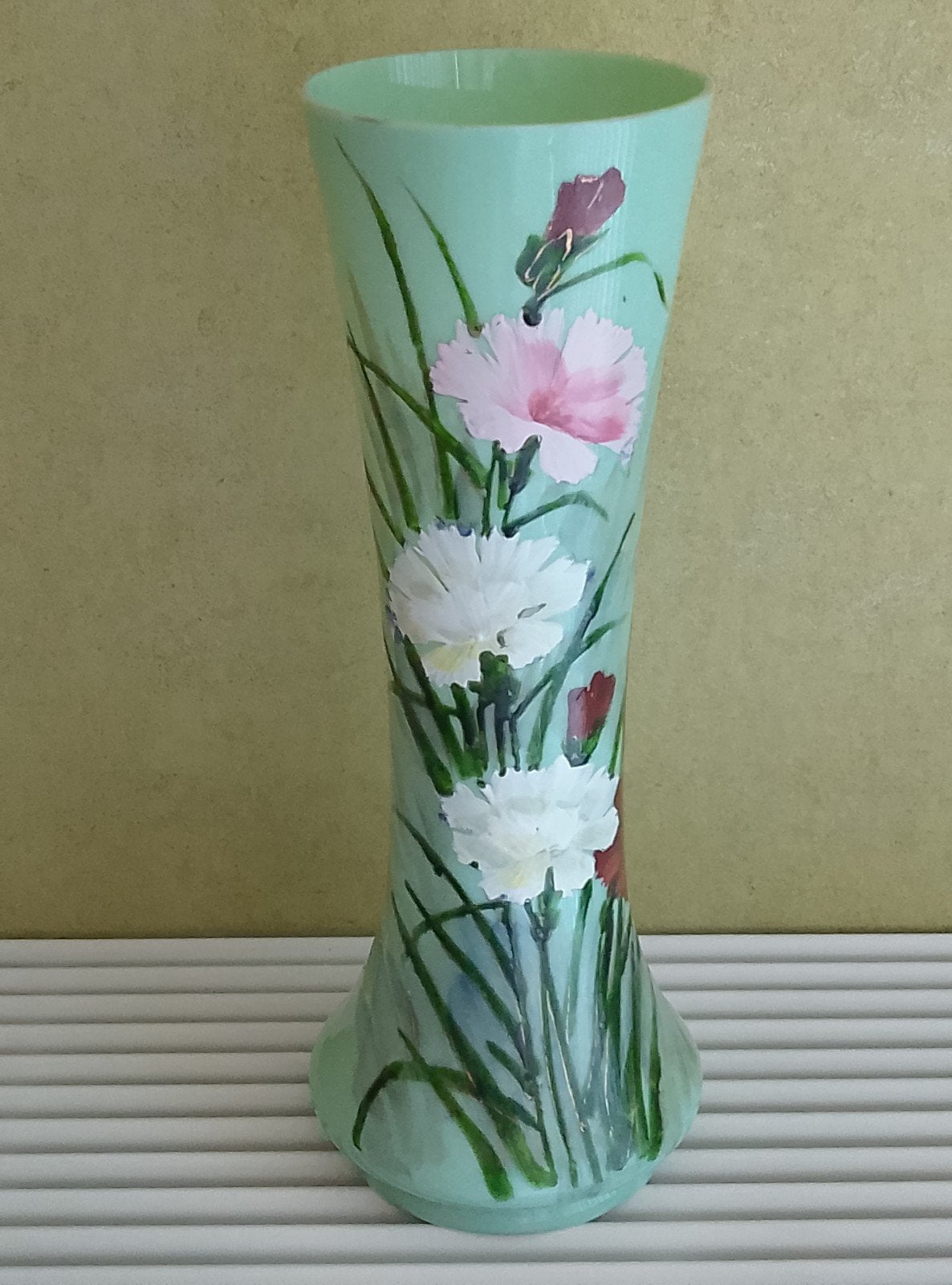 beschilderde opaline vaas, Antiek en Kunst, Ophalen