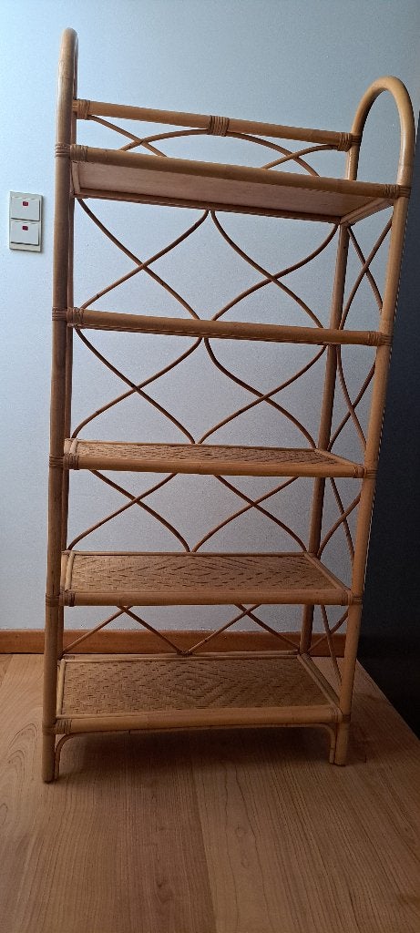 Bibliothèque en rotin, modèle Bonton, 25 à 50 cm, Avec tablette(s), Bohème, naturel, Comme neuf