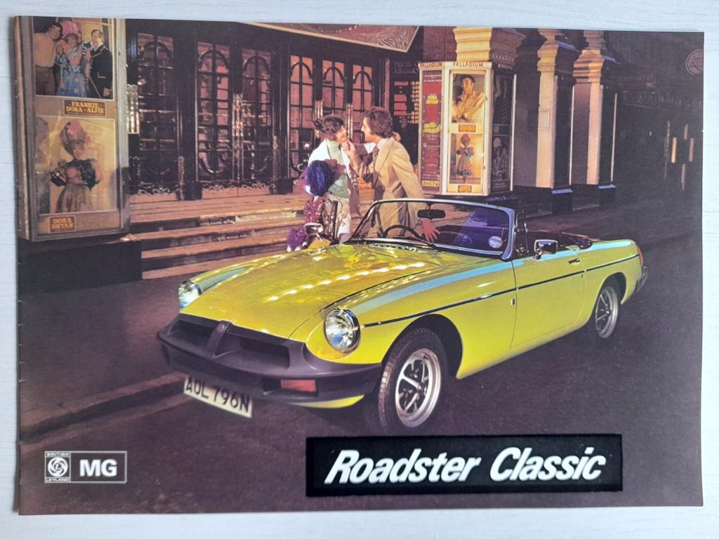 MG B Roadster Classic, Brochure jaren 70, Verzenden, Zo goed als nieuw, Overige merken