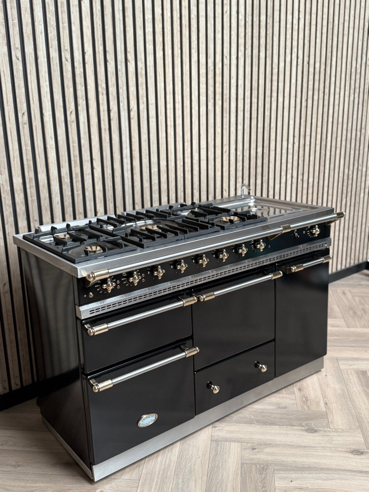 Lacanche Gas Zwart 140cm + Pizza oven + Hete Lucht, Ophalen of Verzenden, Grill, Elektrisch