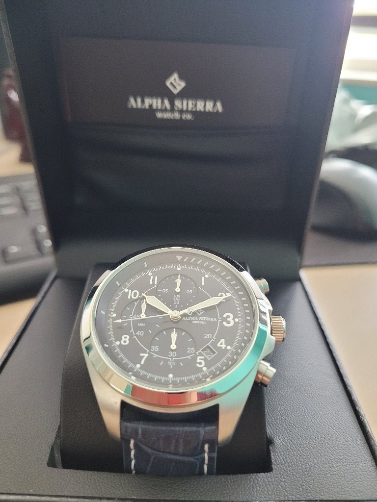 Nieuwe Alpha Sierra Hornet Seiko Sport horloge t.w.v € 399, Bijoux, Sacs & Beauté, Enlèvement ou Envoi, Étanche, Neuf, Bleu