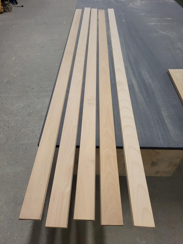 Cadre, hêtre massif Chanbrang 68x11 mm, longueurs 225 cm, Bricolage & Construction, Neuf, 200 à 250 cm, Autres types, Hêtre