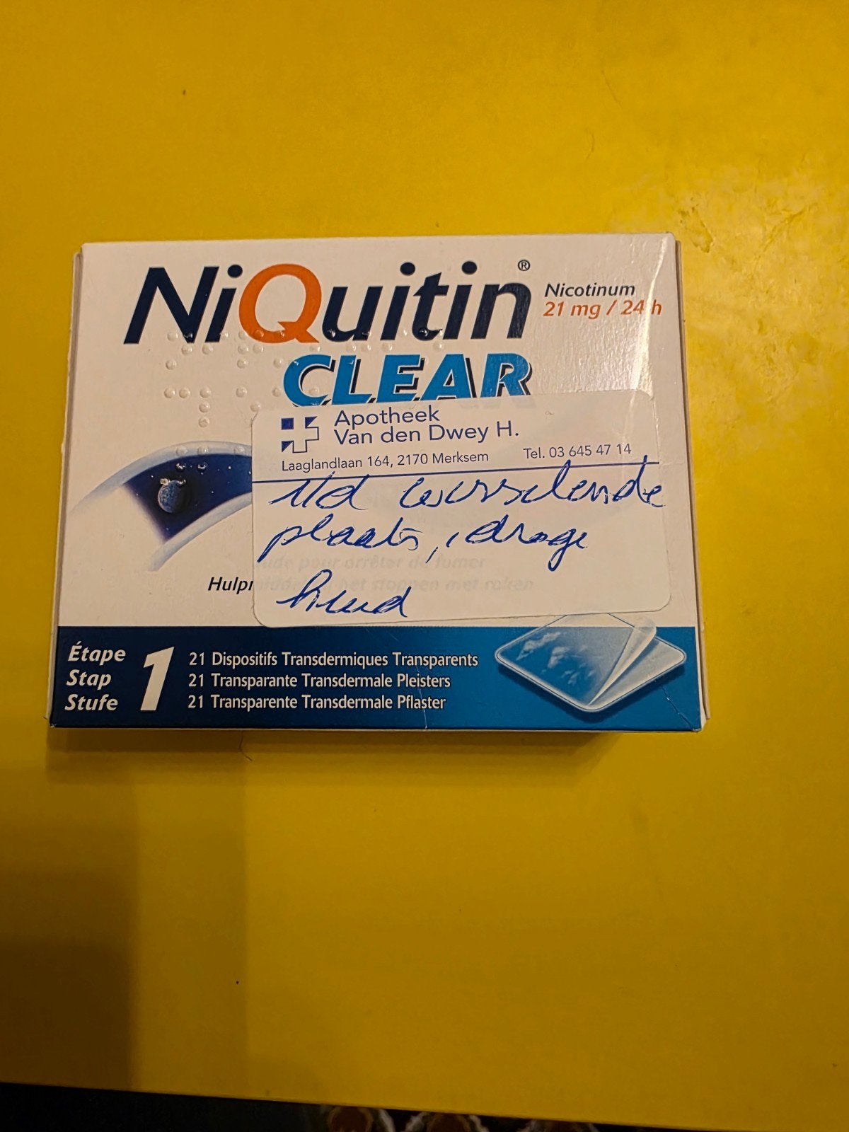 NiQuitin pleister nieuwe., Divers, Matériel Infirmier, Enlèvement