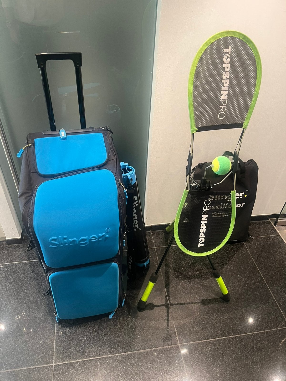Slinger Ballenmachine + Top Spin Pro, Ophalen, Zo goed als nieuw