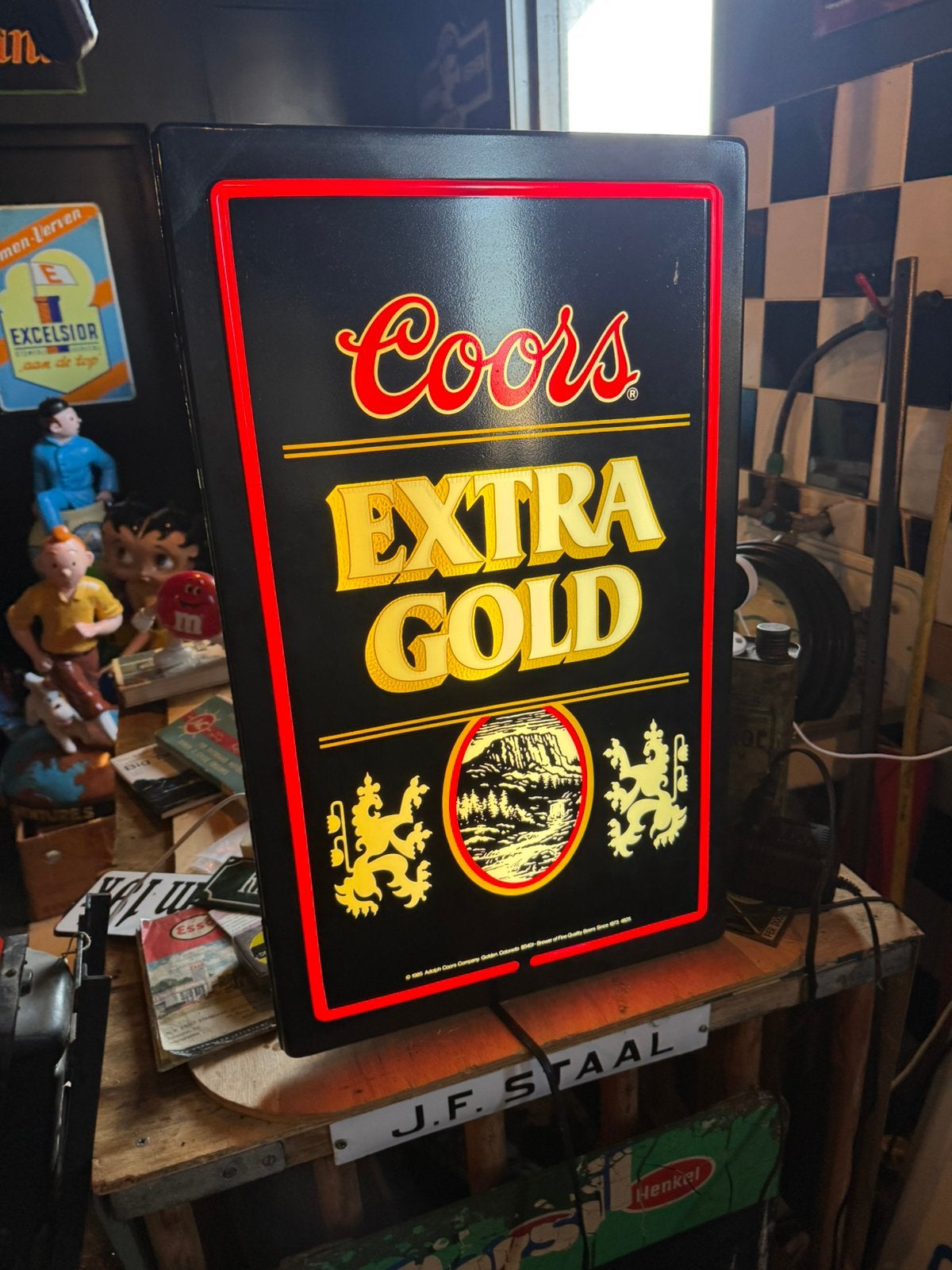 Coors Bier oude reclame lichtbak, Ophalen, Gebruikt, ., Lichtbak of (neon) lamp