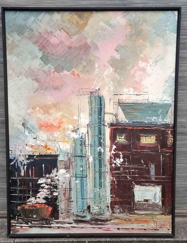huile sur toile industriel signe, Enlèvement ou Envoi, Toile