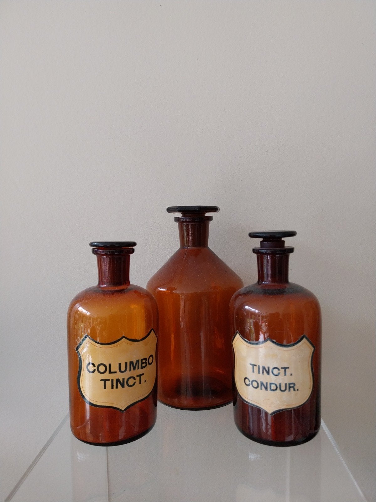 Drie oude apotheek potjes, Antiek en Kunst, Ophalen of Verzenden