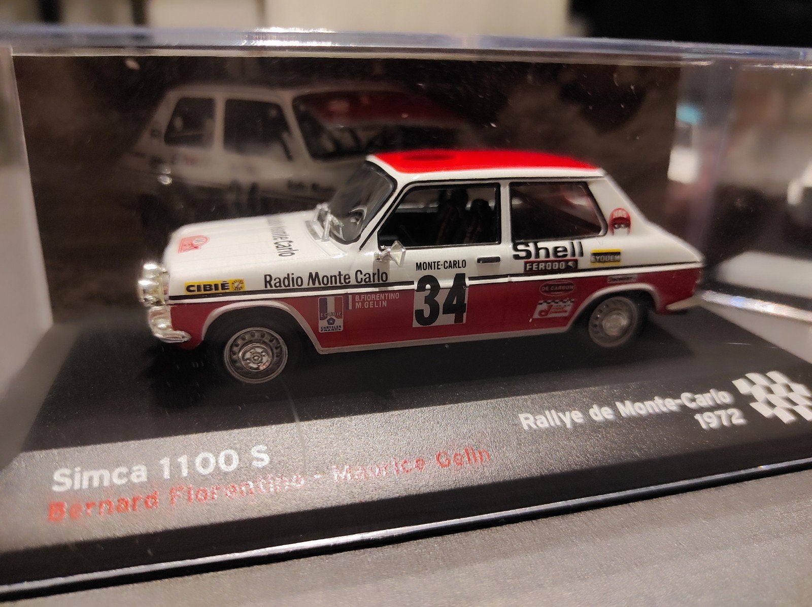 Simca 1100S Rallye Monte Carlo 1972 1:43 en vitrine, Enlèvement ou Envoi