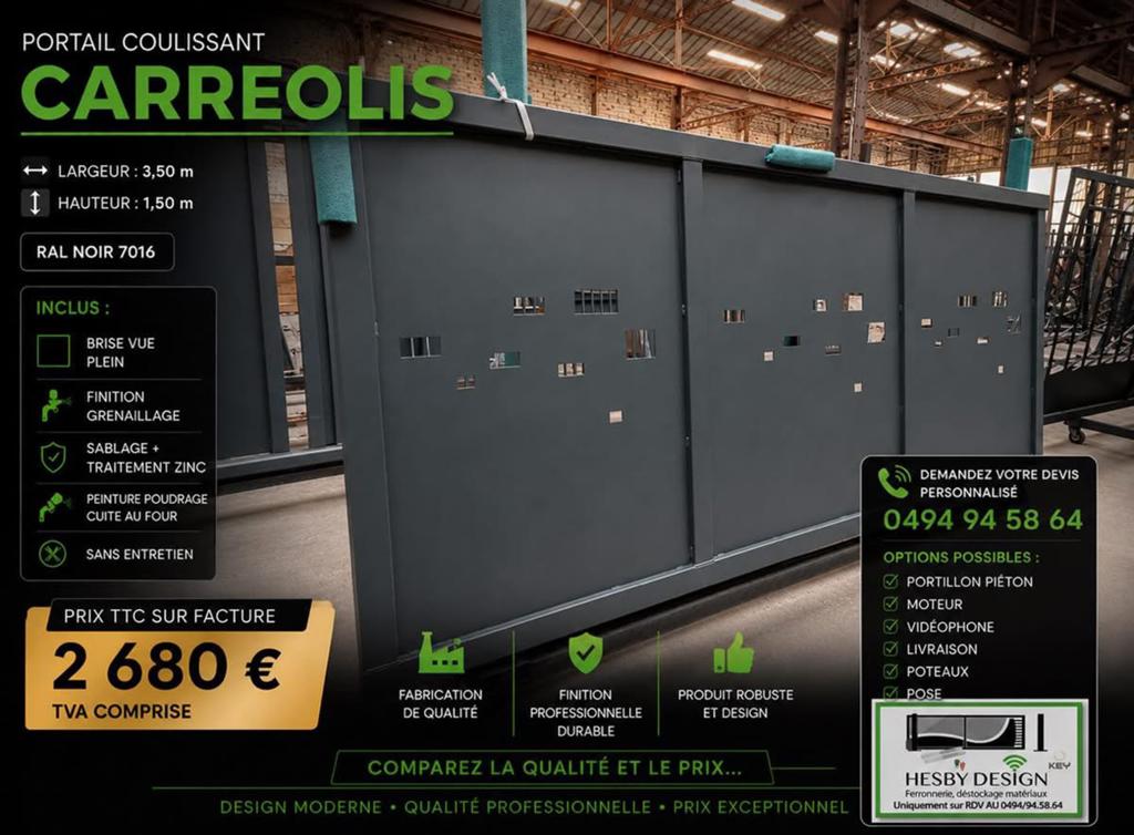 Portail - barrière - NEUF - DESTOCKAGE, Enlèvement, Comme neuf